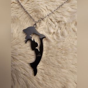 dolphin pendant with necklace